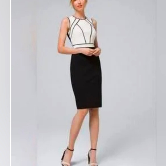 White House black market women's black & white dress - Picture 9 of 17